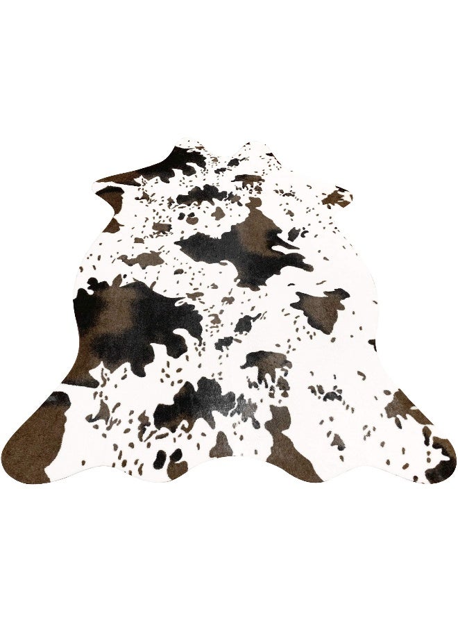 IMQOQ Cow Print Rug Faux Cowhide Area Carpet Animal Print Mat for Living Room Bedroom Non-Slip 3.6x2.5FT (110cmx75cm) - Image 1